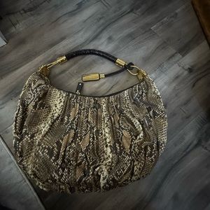 New Michael Kors Snakeskin Leather Purse